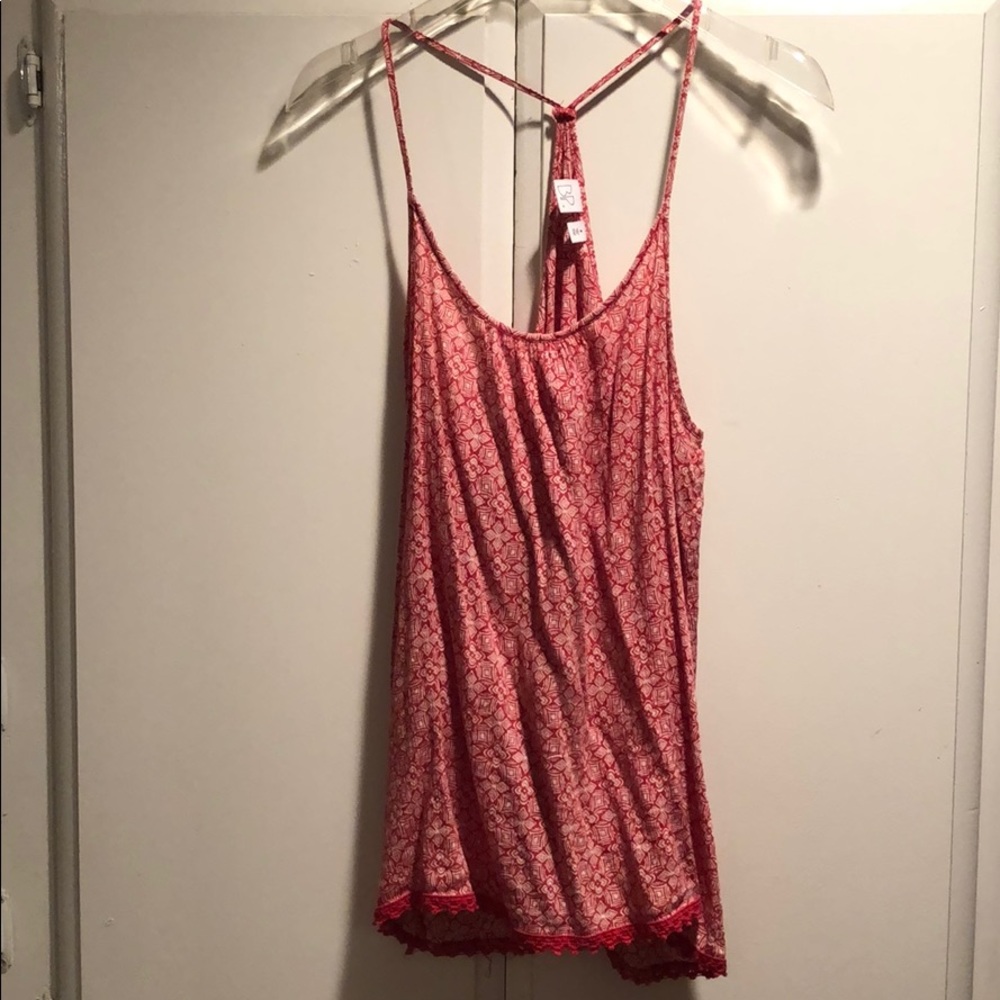 Red Backless Tank Top Blouse